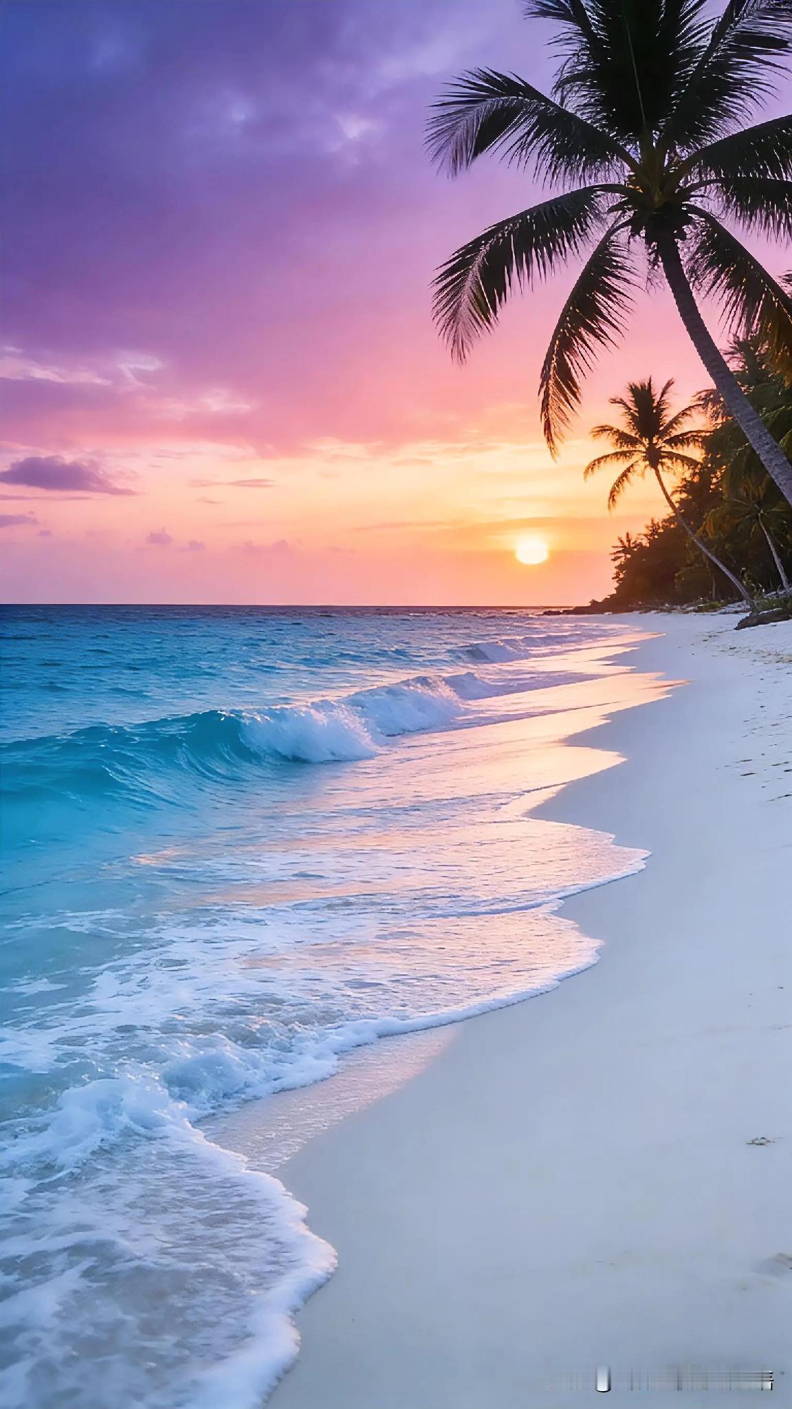 海天一色间，日暮归舟晚。