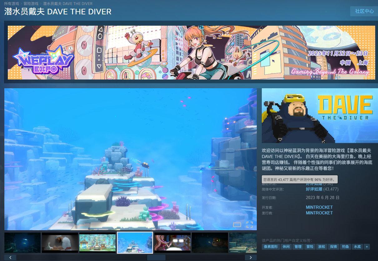 像素风海洋冒险游戏《》目前在上享新史低优惠，折后44元，12月1日截止，支持中文