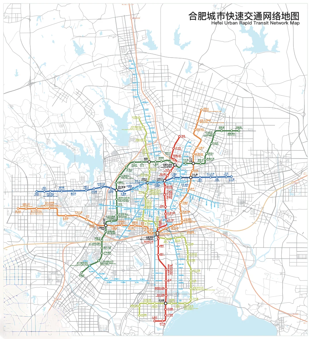 合肥城市快速交通网络地图
