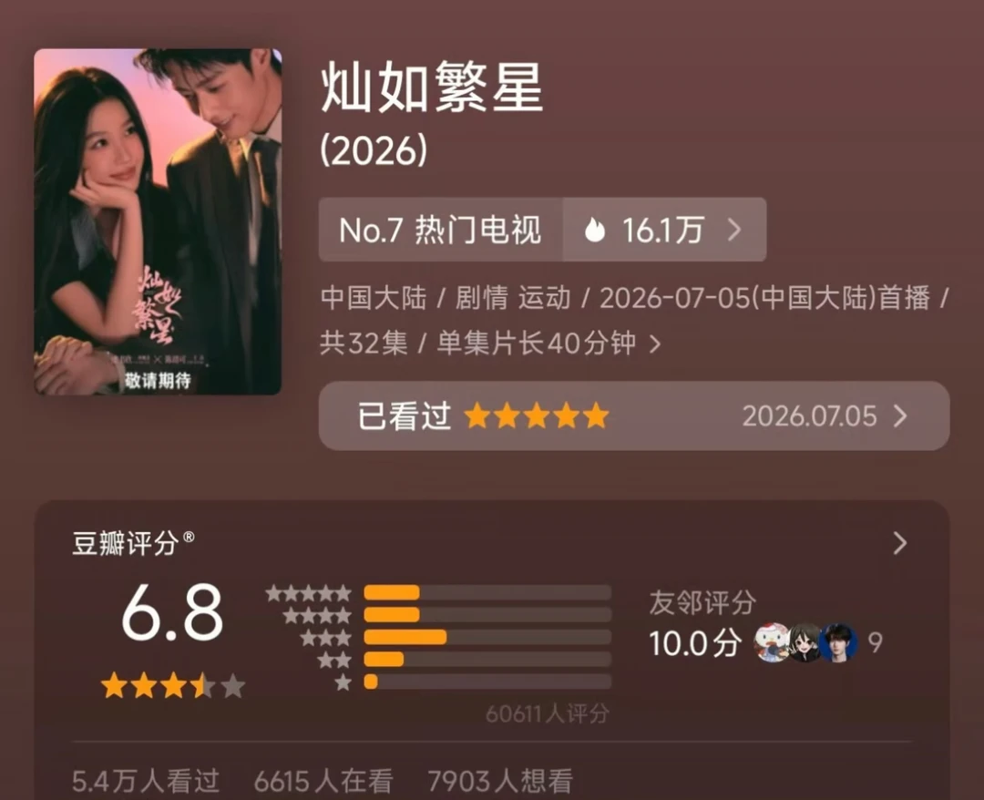 灿如繁星开分了