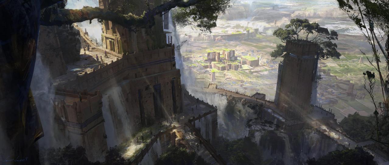 Louis Laurent ​​​的科幻场景插画