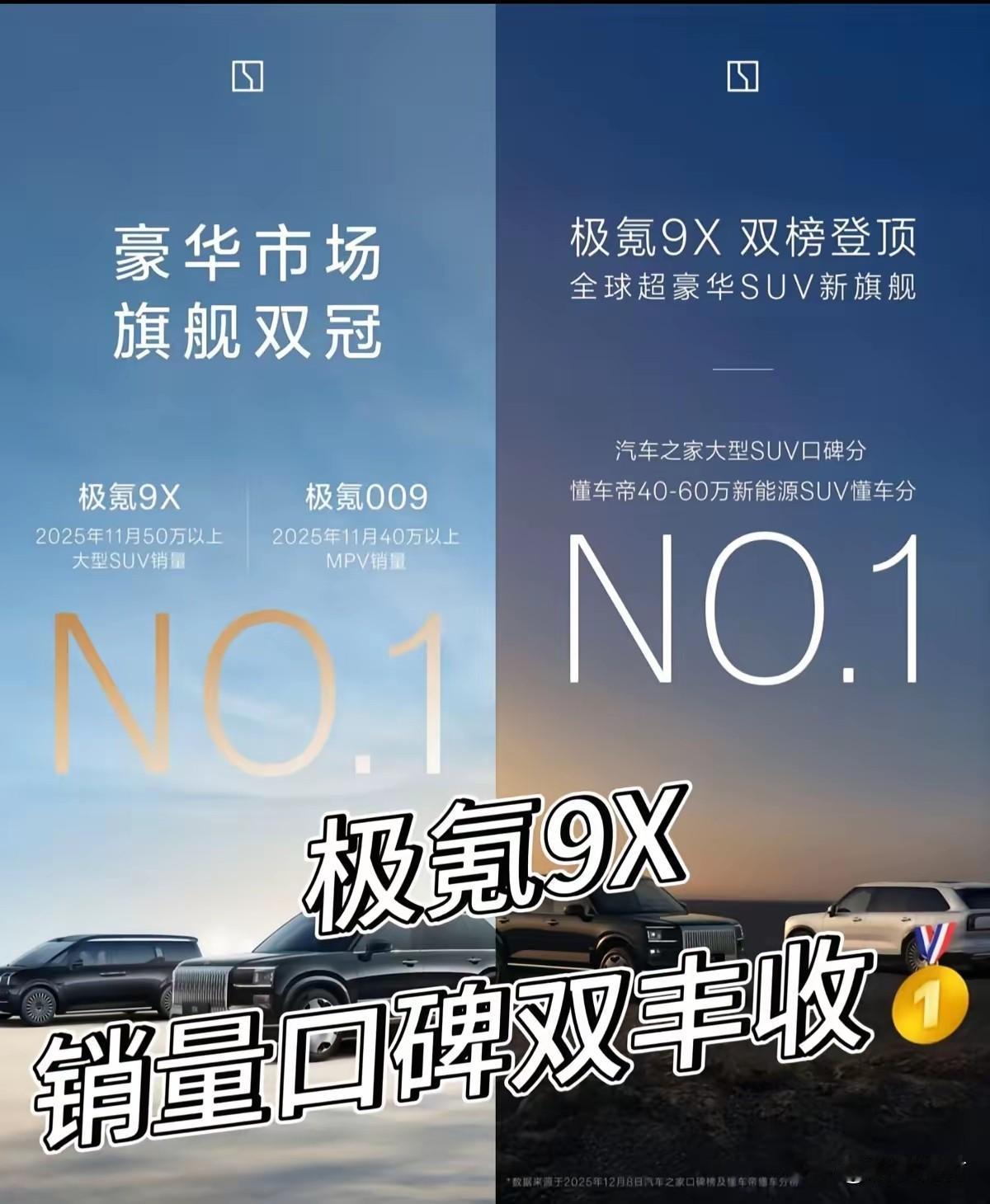 问界M9去哪了！极氪9X夺得2025年11月50万以上SUV销量冠军！

一直以