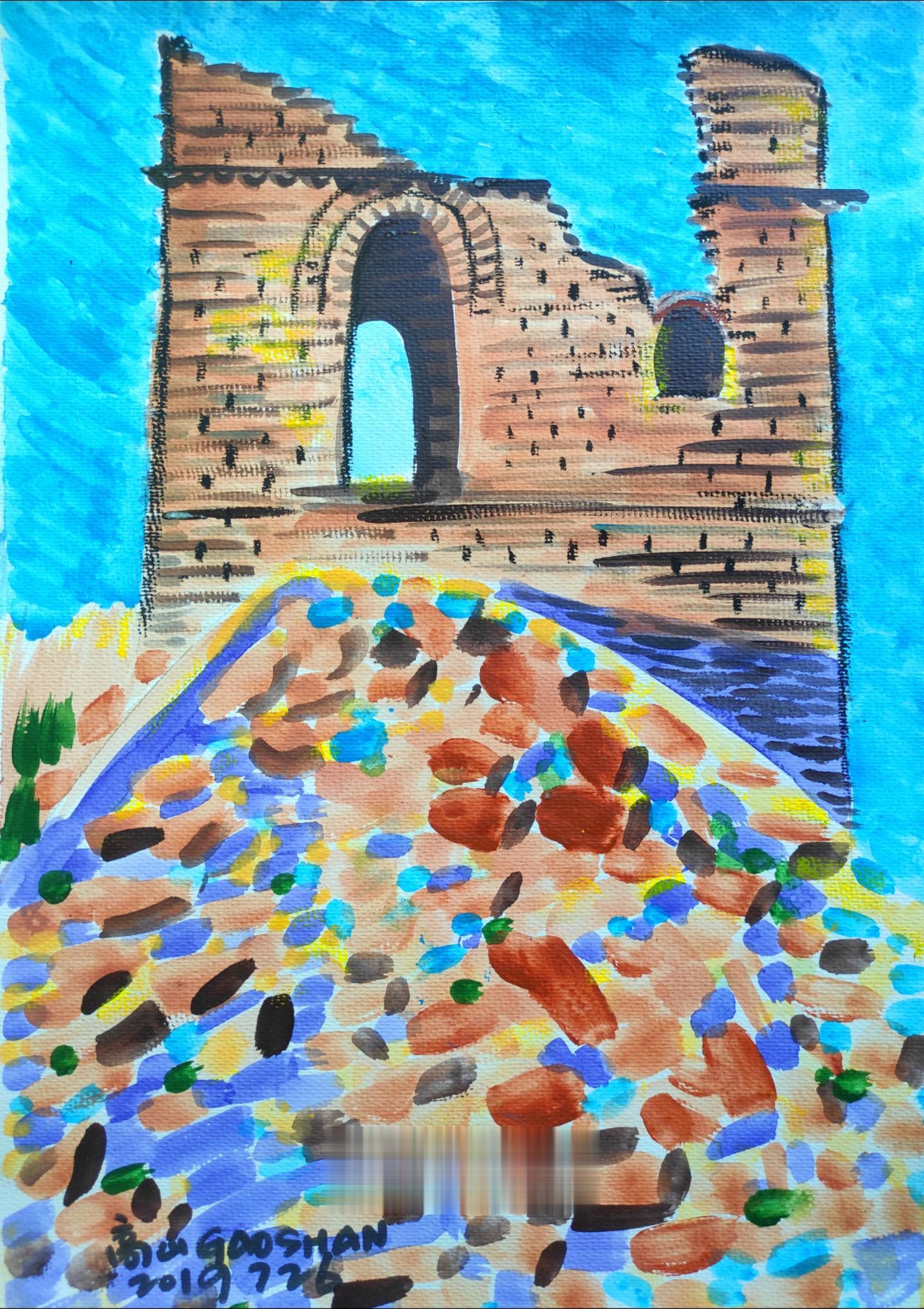 西八达岭长城。永恒•长城里手绘保护长城