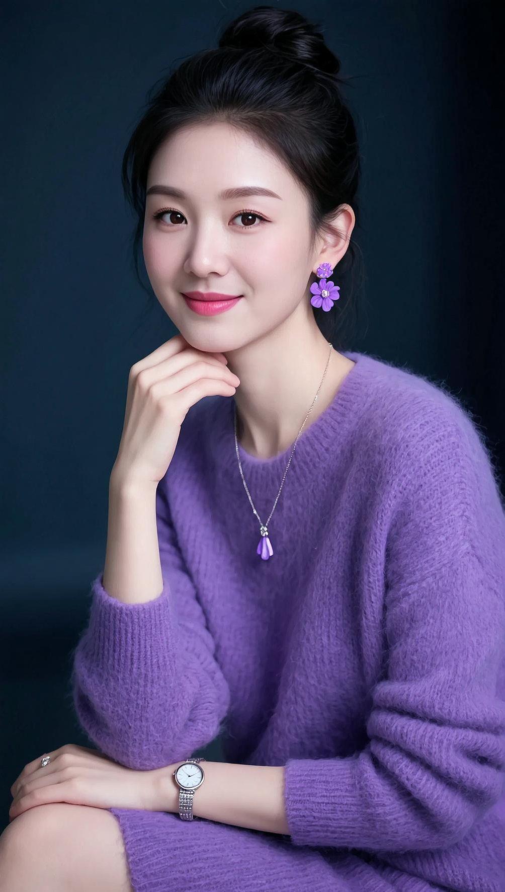 AI柔紫氛围感写真 抖音ai创作