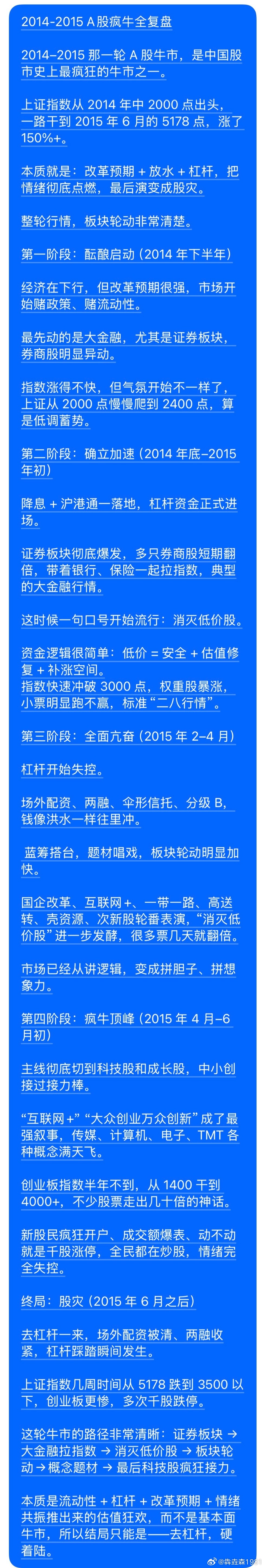2014-2015 A股疯牛全复盘，知古鉴今，察往知来 