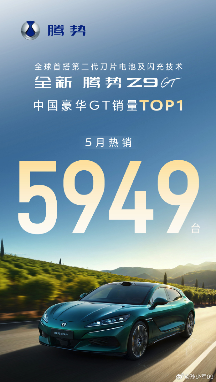 全新腾势Z9GT 5月热销5949台这次Z9GT新款的表现确实很惊艳 
