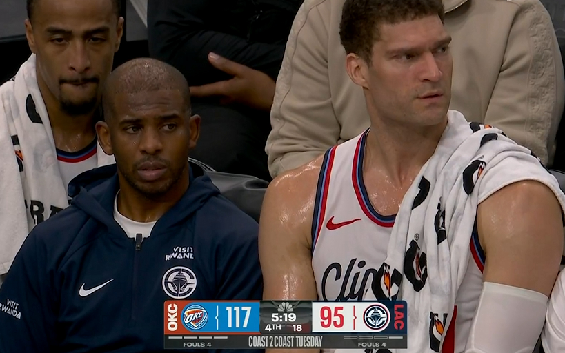 快船背靠背败给雷霆，亚历山大30+12，雷霆开季8连胜。 ​​​