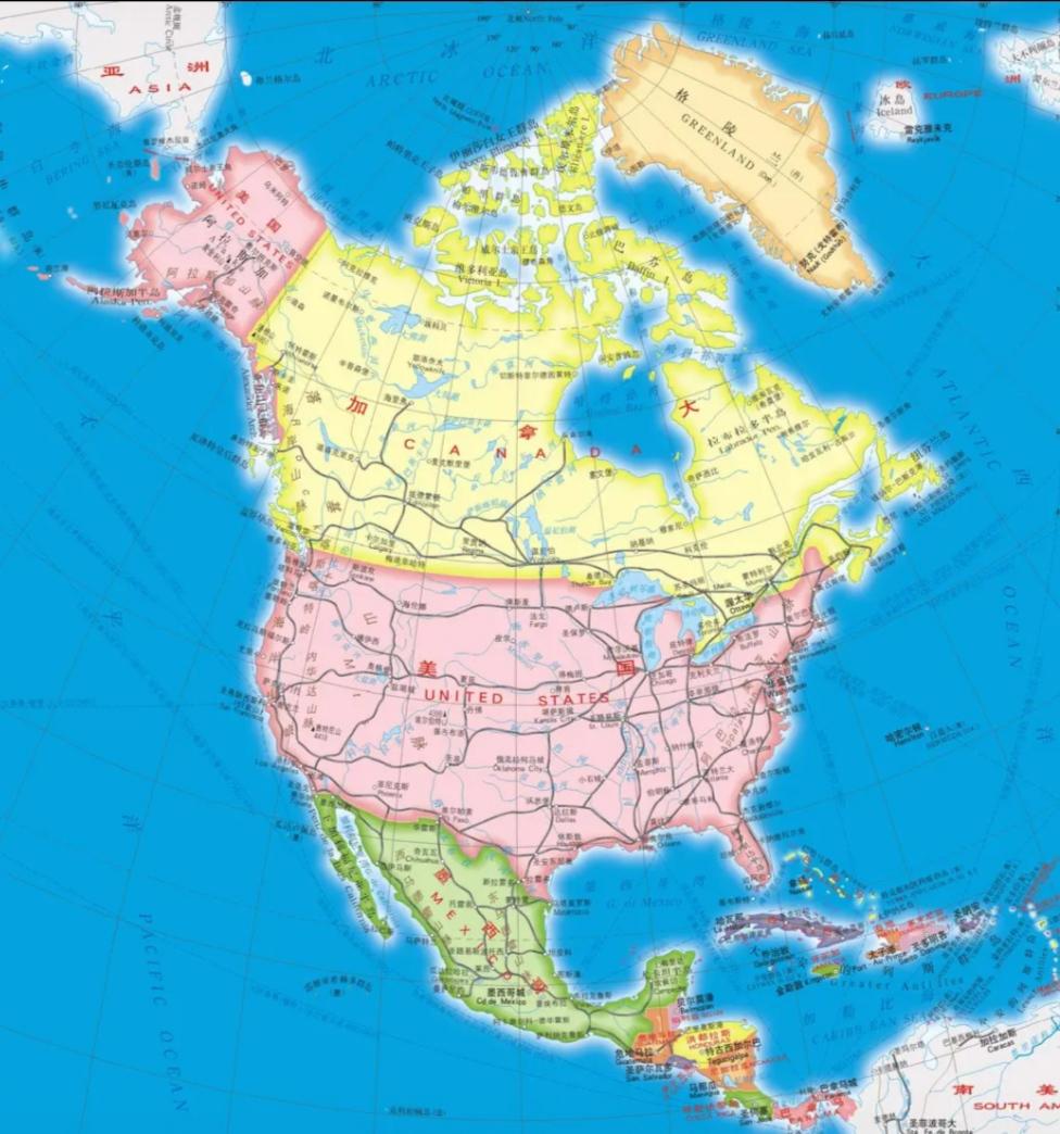 看了北美洲地图才发现，老特这是在下一盘大棋啊，先拿下格陵兰，再吞并加拿大，北美洲