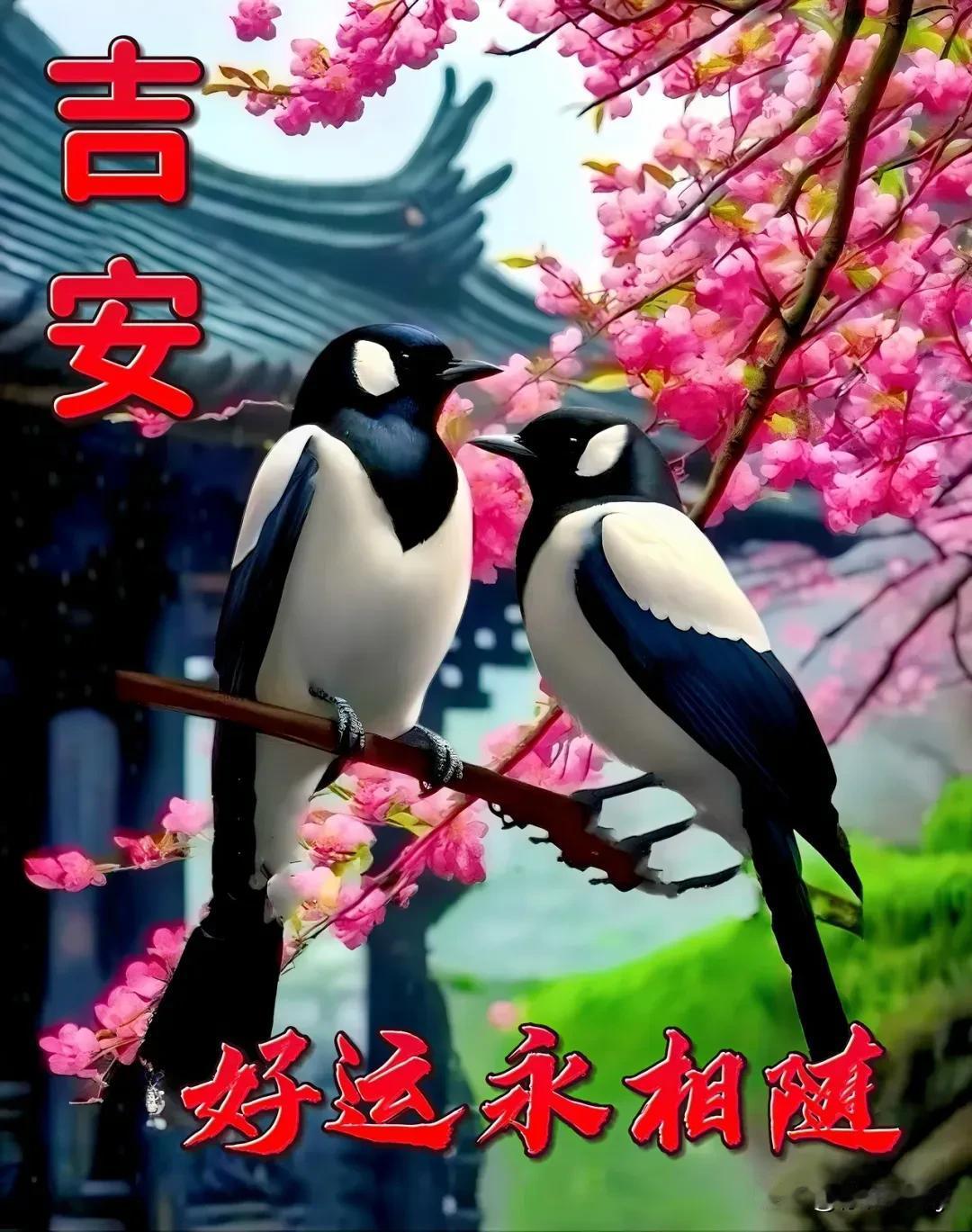 方见寒梅春已近
才闻喜鹊福先来

方见寒梅春已近
才赏秋菊冬将临

方见寒梅春已