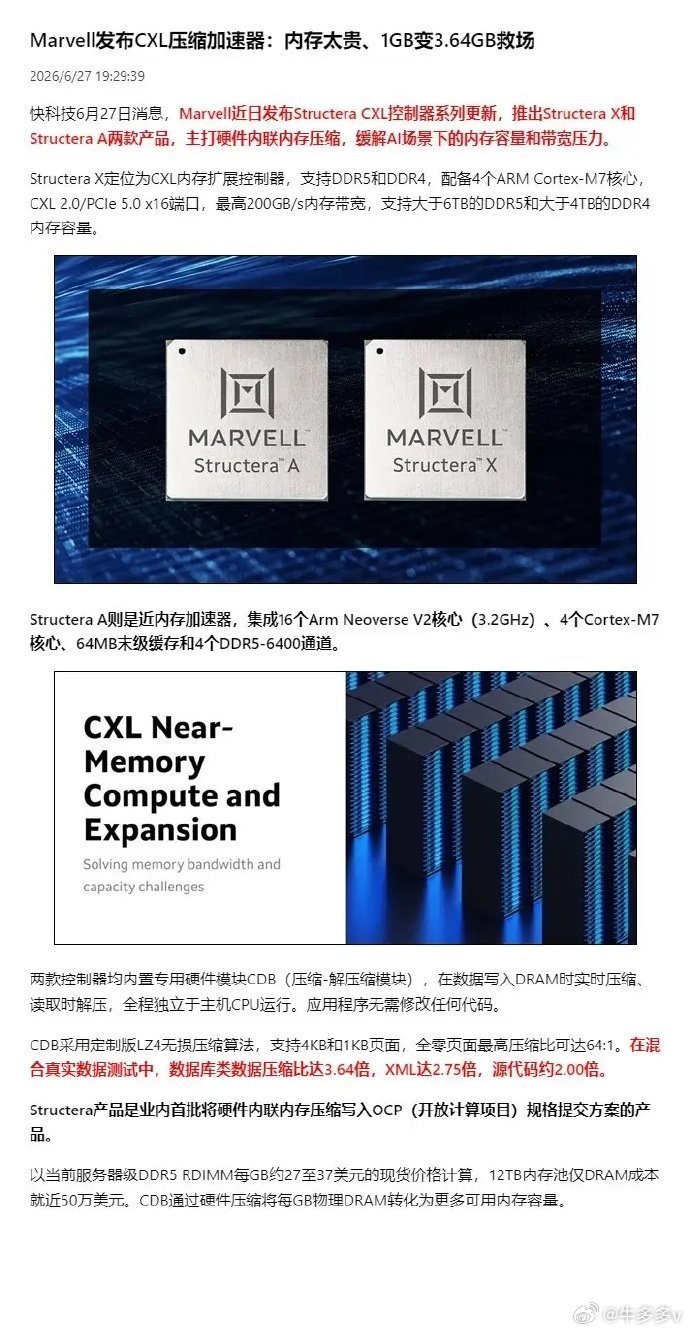 Ma­r­v­e­ll扔了一个新东西出来St­r­u­c­t­e­ra CXL控