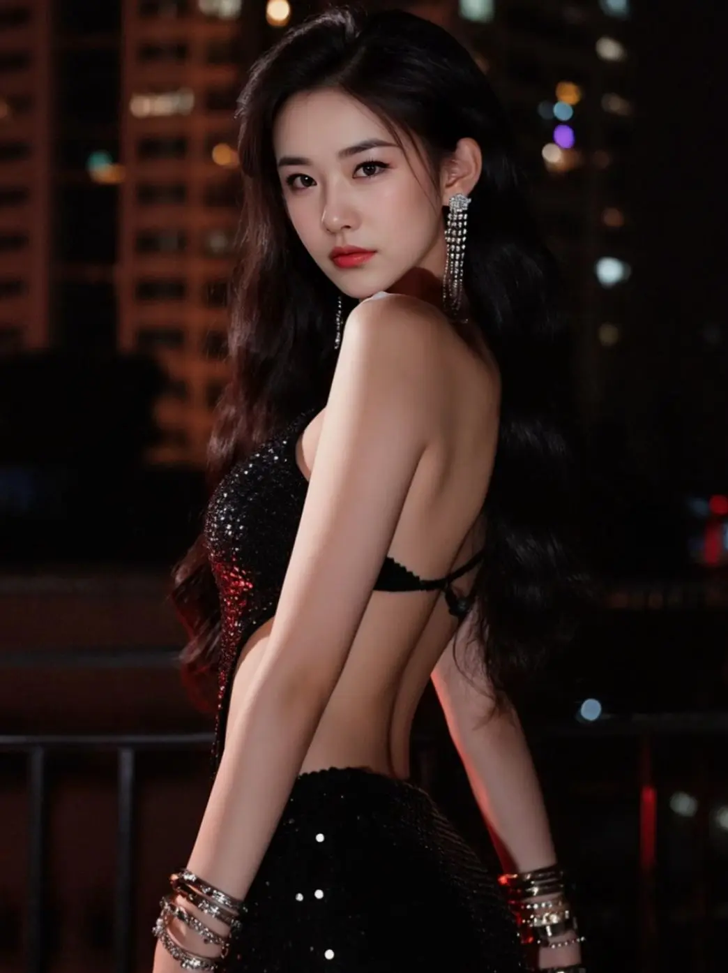 AI暗夜露背写真 ai创作