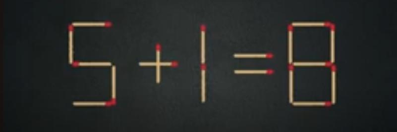 烧脑时刻到！图中几根火柴棒拼出的 “5 + 1 = 8” 等式显然站不住脚。现在