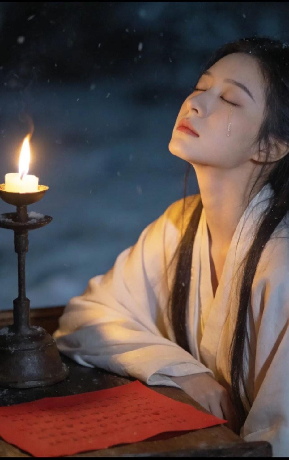 北风吹雪姝无眠，摇曳孤灯照红笺。读罢仰面长相思，不知何时长衫湿？晒图笔记大赛 可
