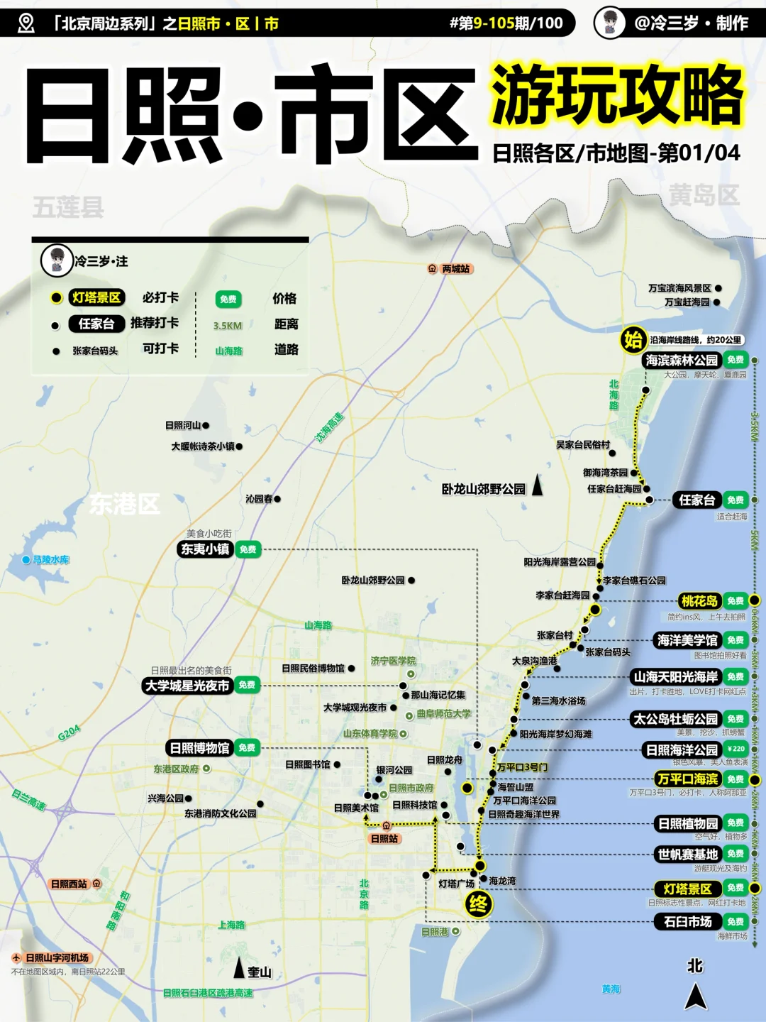 开始写日照了，先出市区海边路线攻略