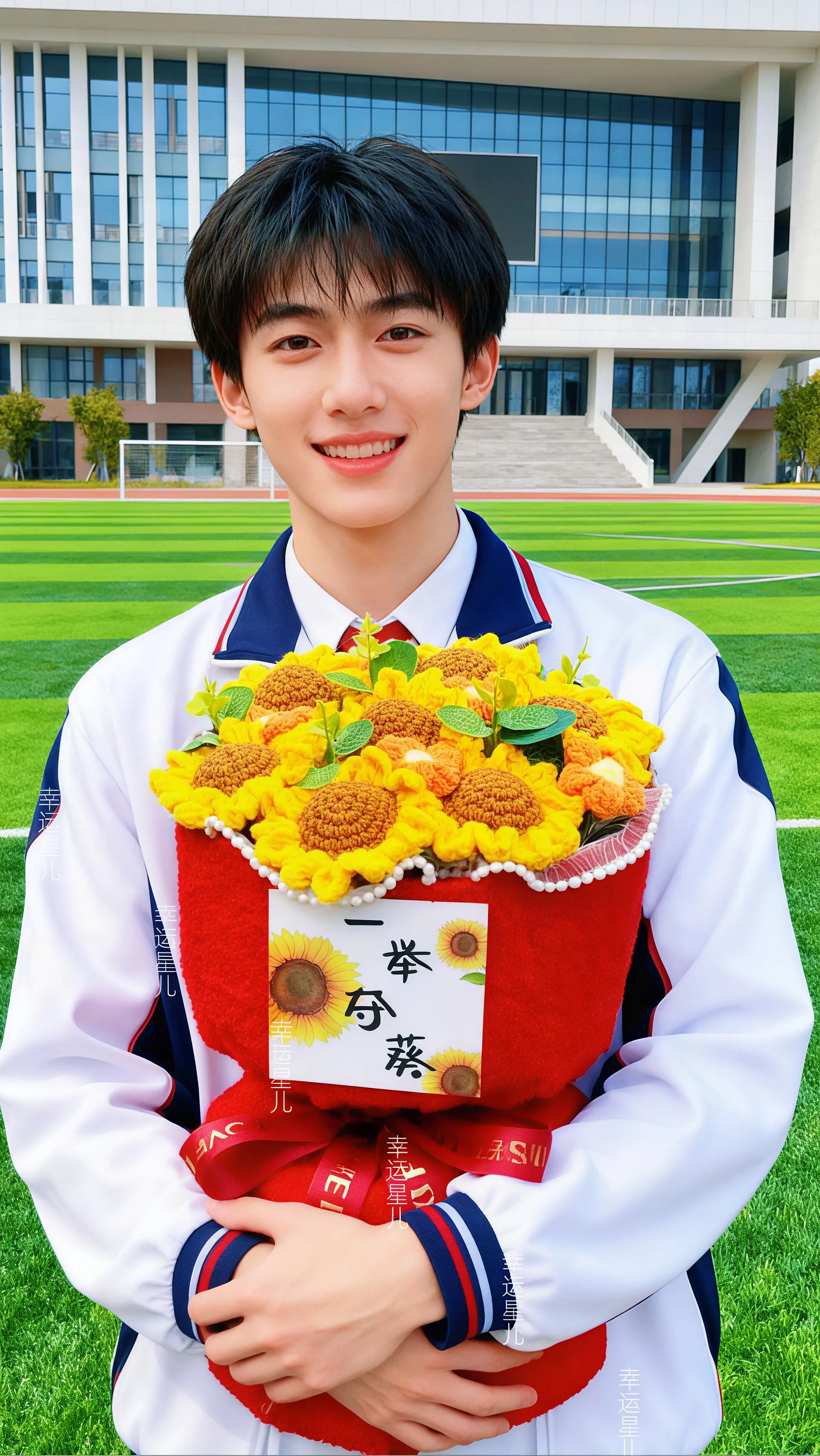 胸藏万卷书，意气贯长虹；一朝试锋芒，题名在今朝。