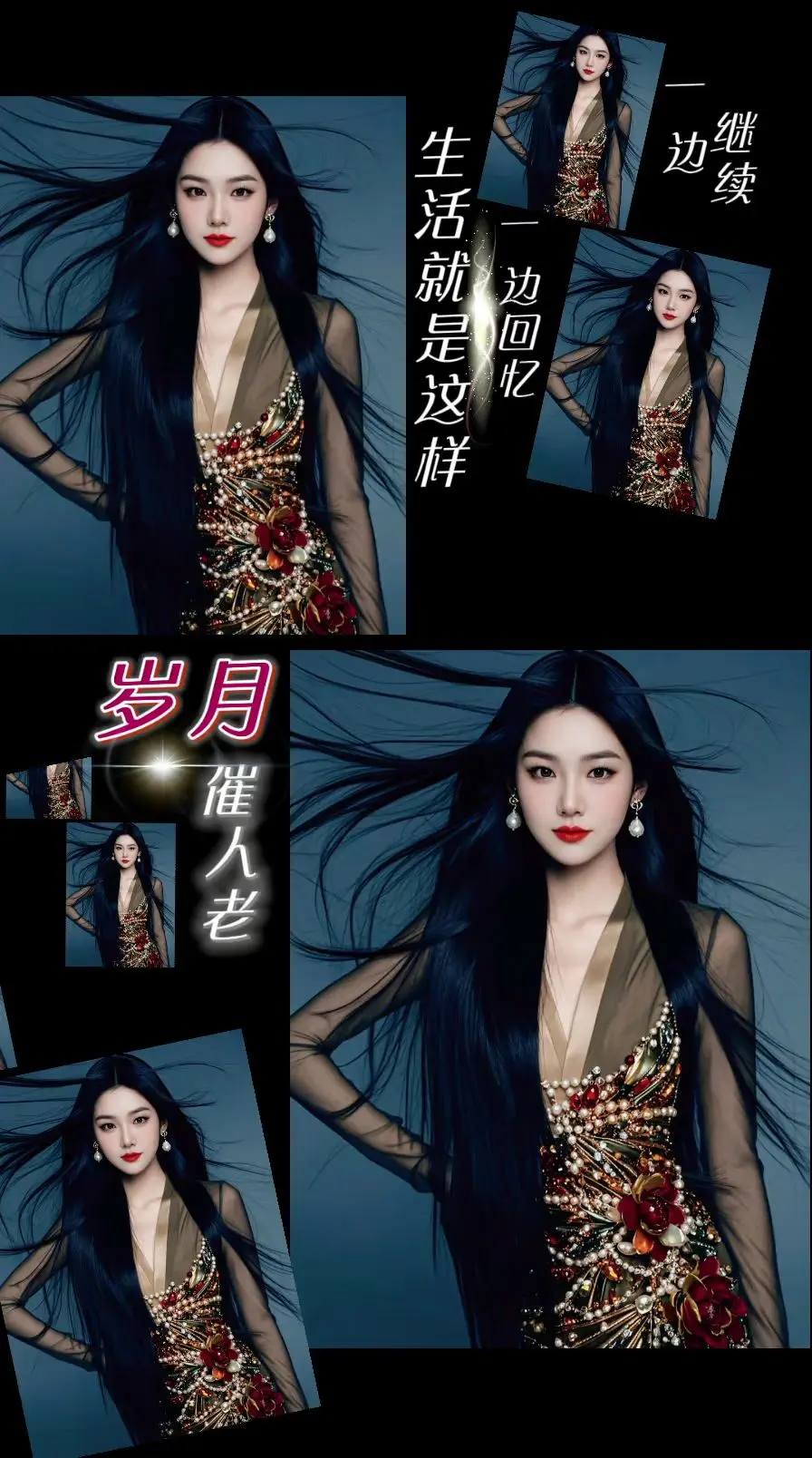 AI长发奢雅写真 与众不同 AI生成