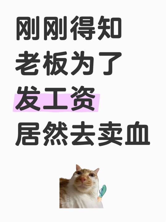 老板卖血发工资，我却拿来充游戏