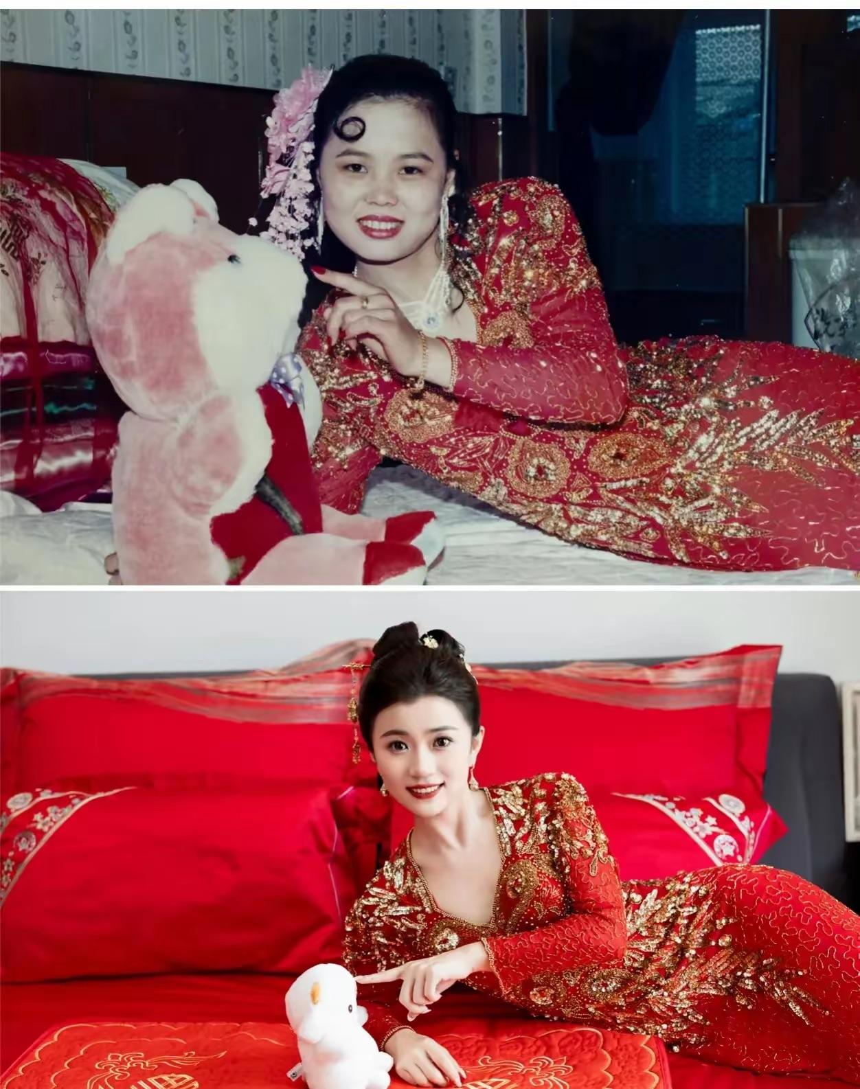 穿着妈妈的嫁衣，去迎接属于我的幸福，被全网夸：真好看！

没想过有一天，我能穿上