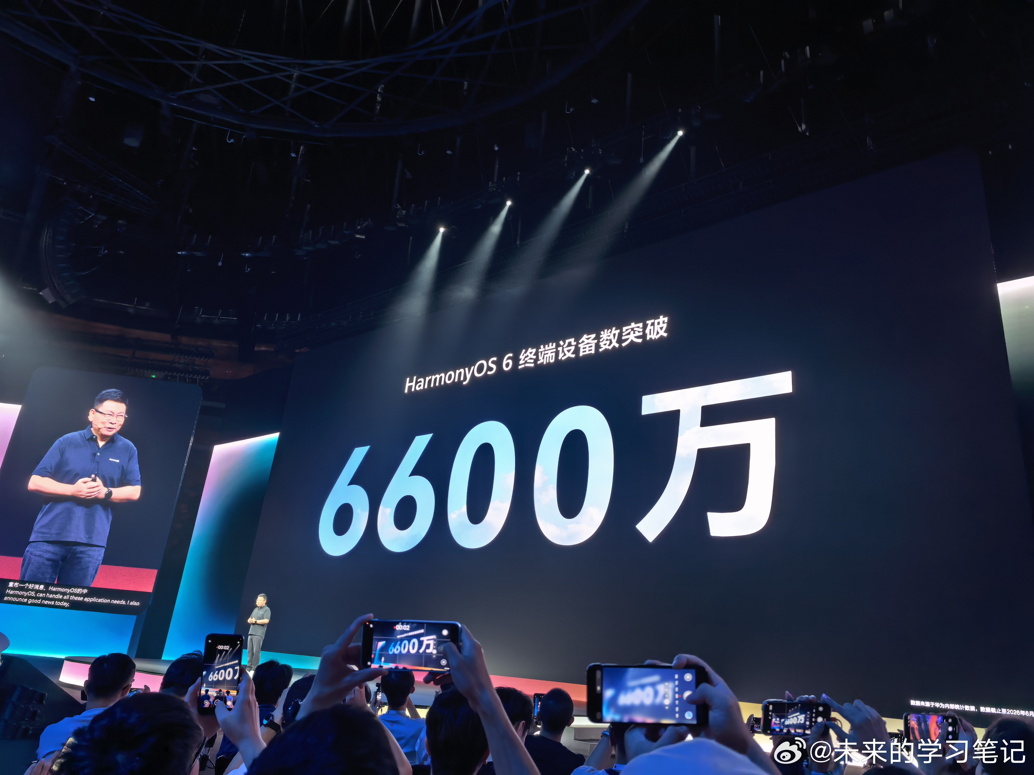 harmonyos6  终端设备数突破6600万（不包含穿戴音频），是发展最快的