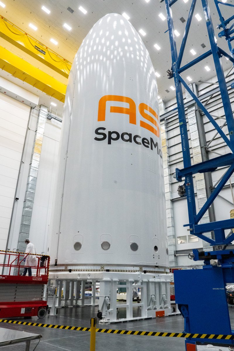 【BlueBird 7卫星与新格伦运载火箭的整流罩和适配器完成整合】AST Sp