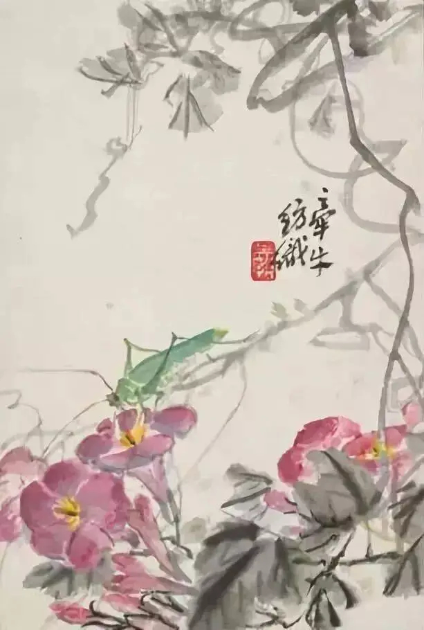 吴茀之花鸟写生册页。吴茀之， 浙派中国画大家，初名士绥，改名溪，以字行，号溪子，