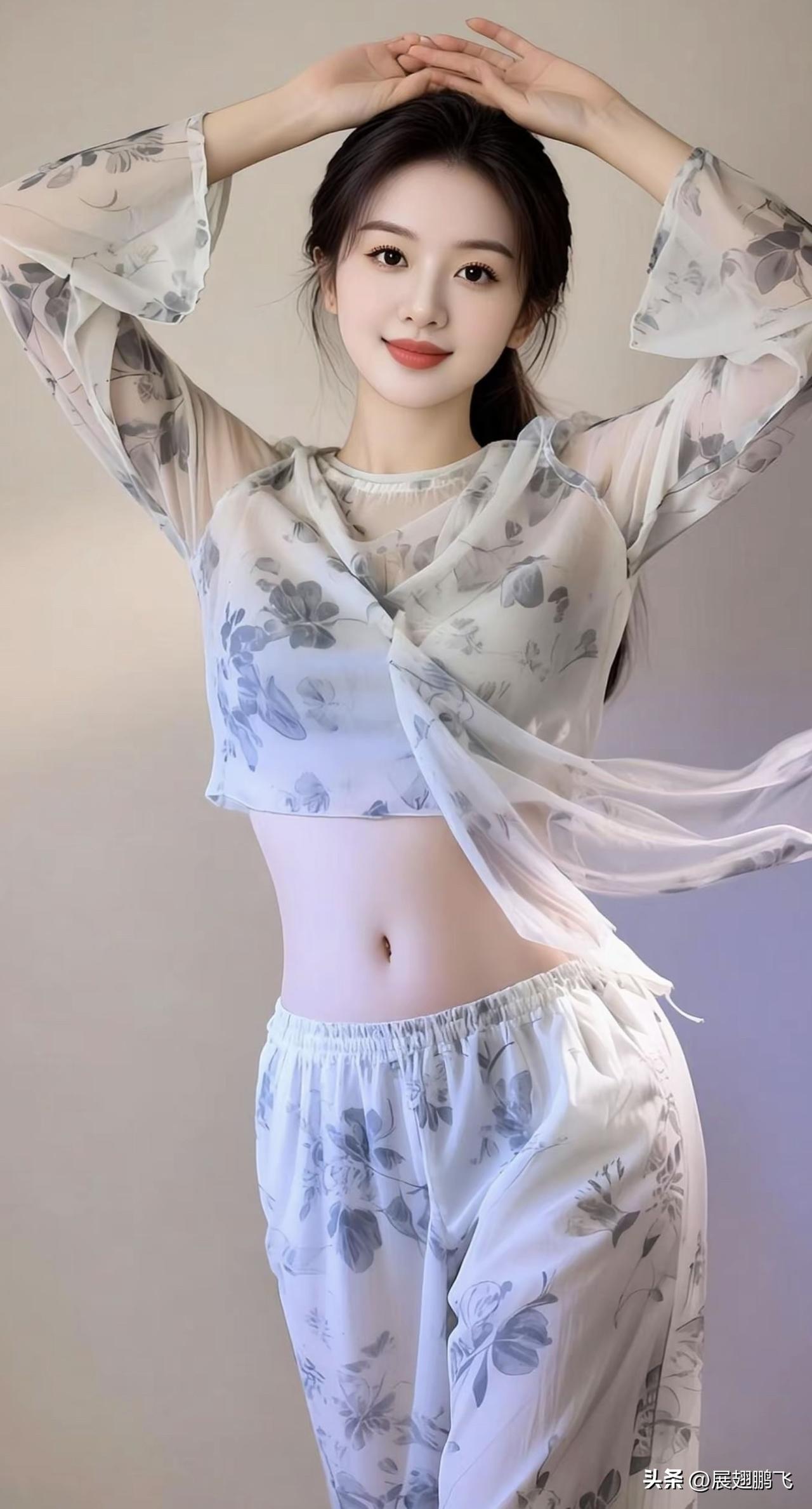 清新夏日穿搭，花印长袖上衣+高腰长裤，元气满满！靓丽花衬衣穿搭 碎花T恤穿搭 短