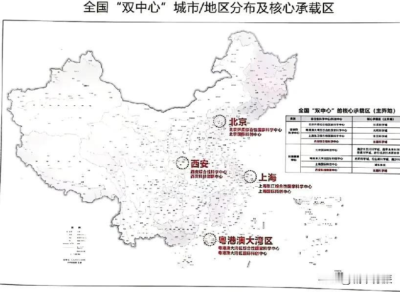 国家双中心城市全国仅有四处，西安入围。
可以看出目前国家双中心城市仅有四处，分别