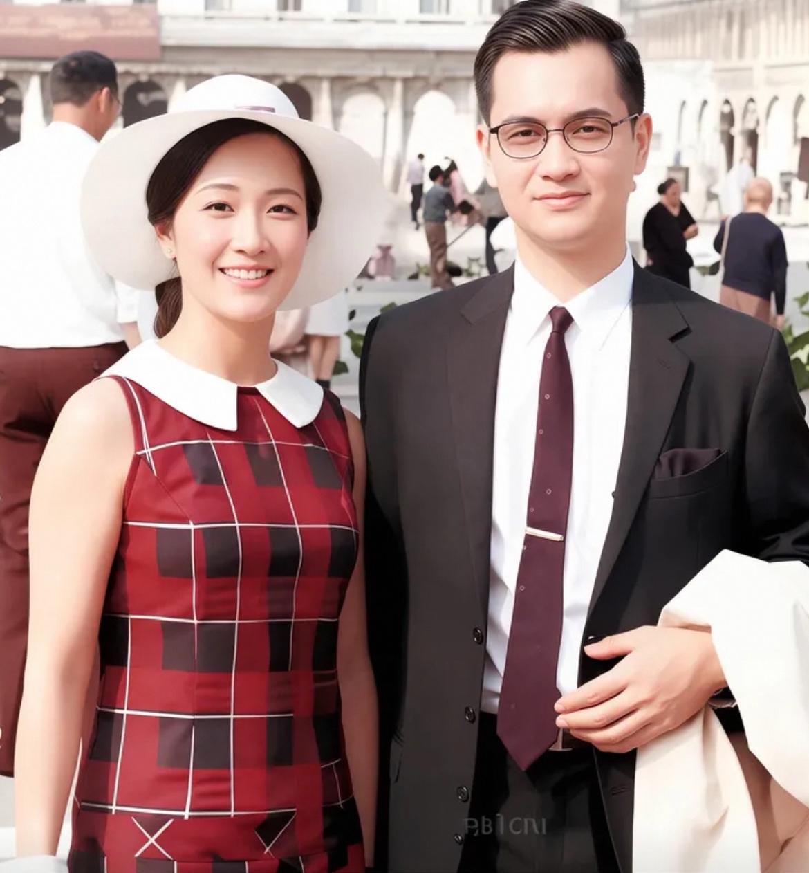 60年代，连战与连方瑀蜜月旅行的留影，方瑀落落大方，气质非凡