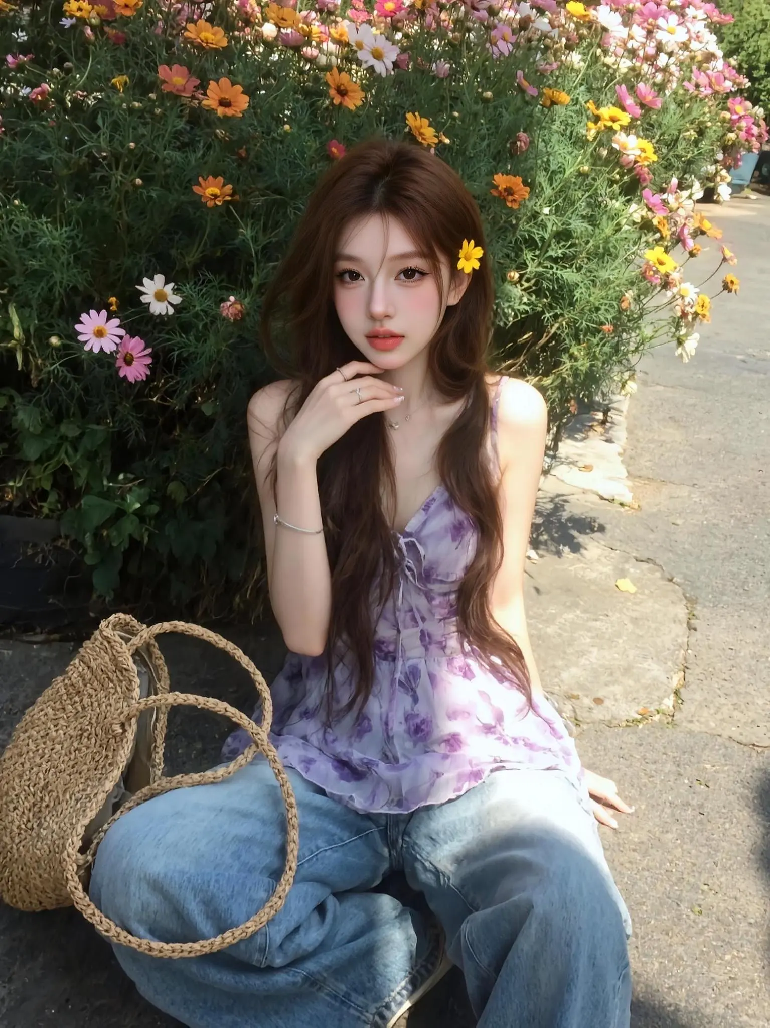 AI碎花生活照 ai创作 玩法合伙人计划 我在拍特效 AI写真