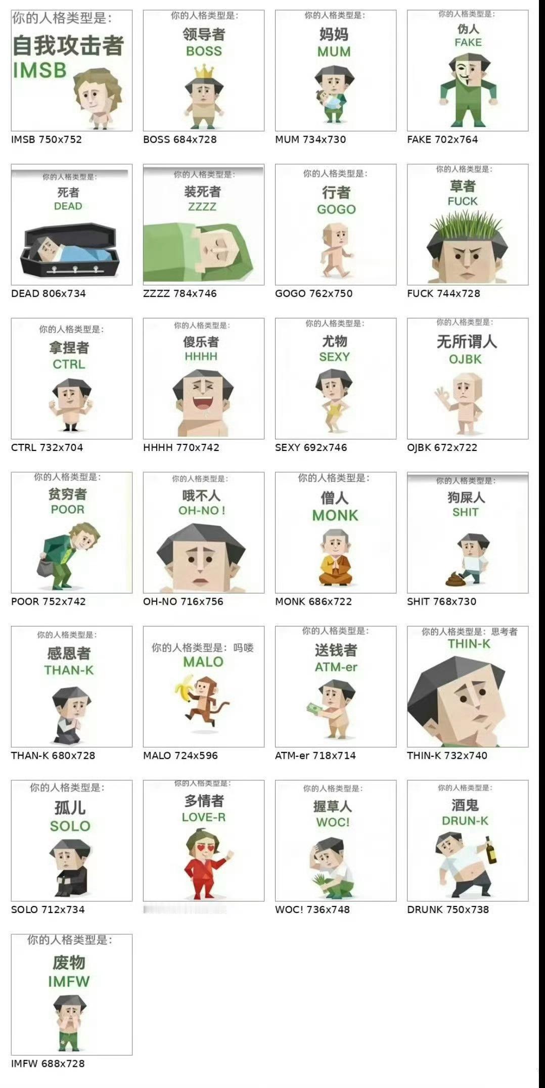 在一众搞笑人设里，思考者是不是显得有点格格不入了大家快去测测你们是啥？测sbti