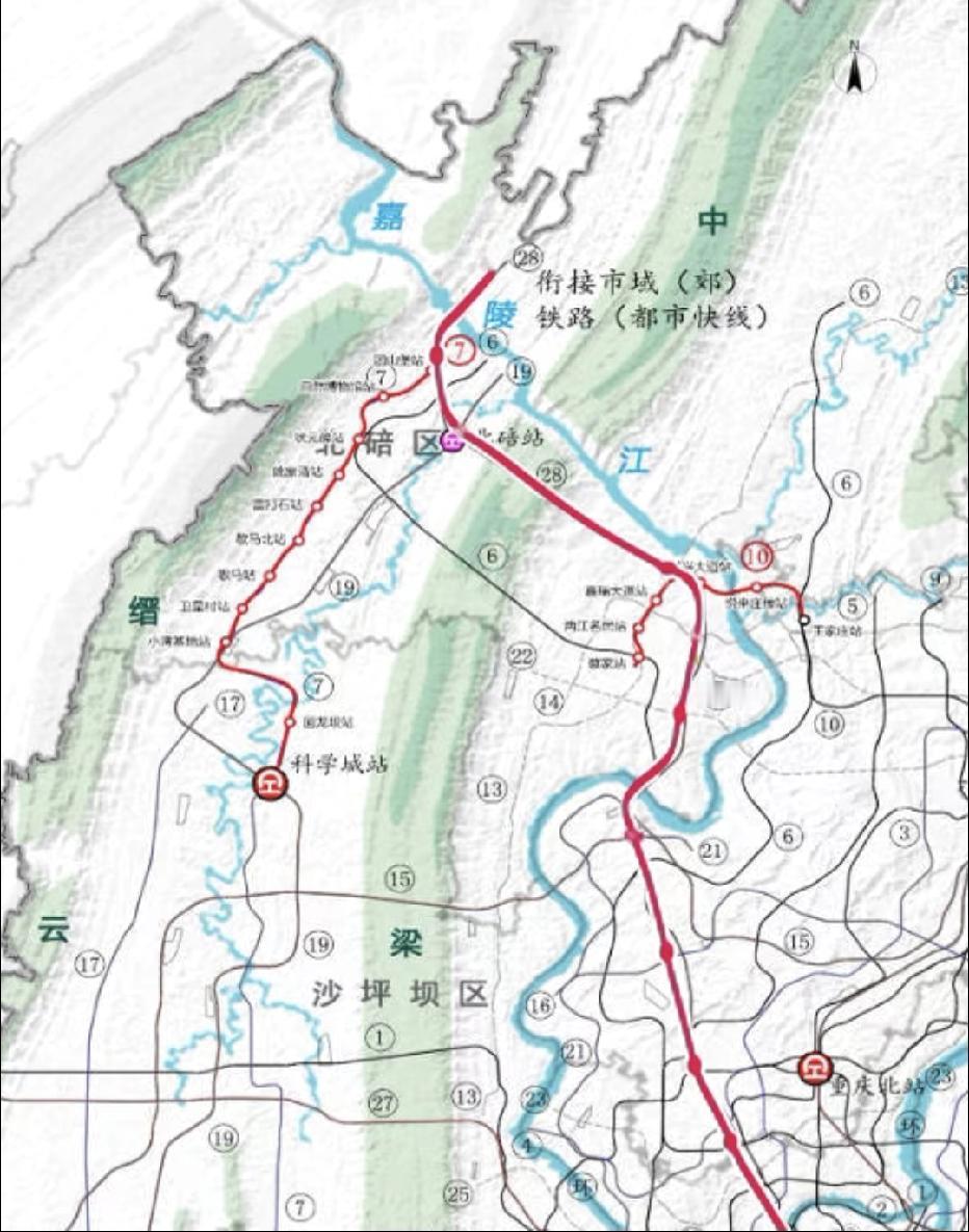 随着重庆区划调整，北碚区在全市大会上提交了全团建议，明确将之前的7号线二期和10