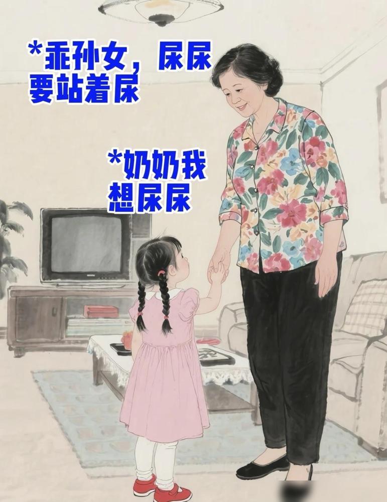 重男轻女的奶奶教孙女站着尿尿。

这事说出来挺让人心酸的。老太太大概是觉得，男孩