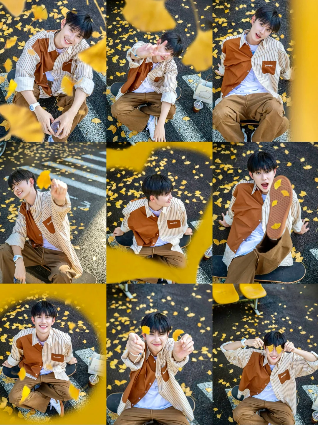 🍁男生拍照姿势｜“秋天落叶”氛围感拍照！🍂✨
