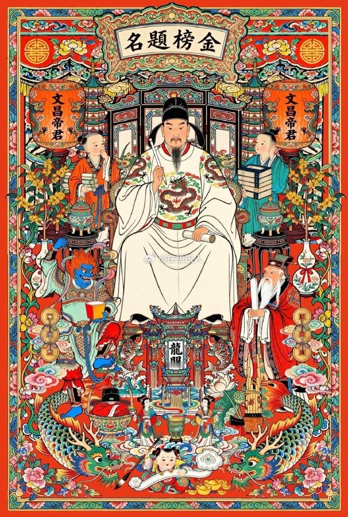 文昌护佑，提笔有神，逢考必过 