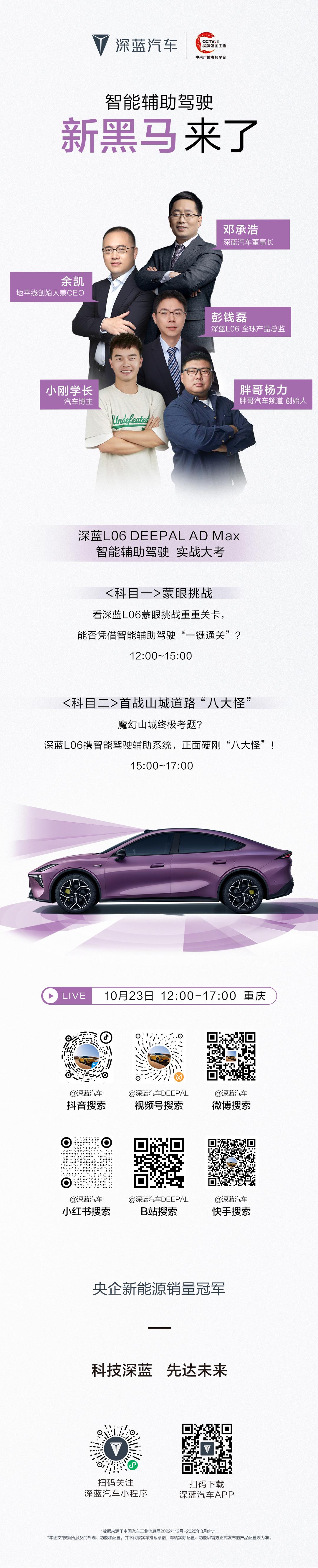 大咖云集 共同见证
深蓝L06 首次蒙眼挑战
硬刚山城道路八大怪
一起见证黑马诞