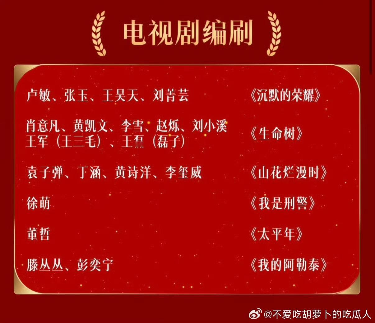 金鹰奖 错别字草台班子 ​​​