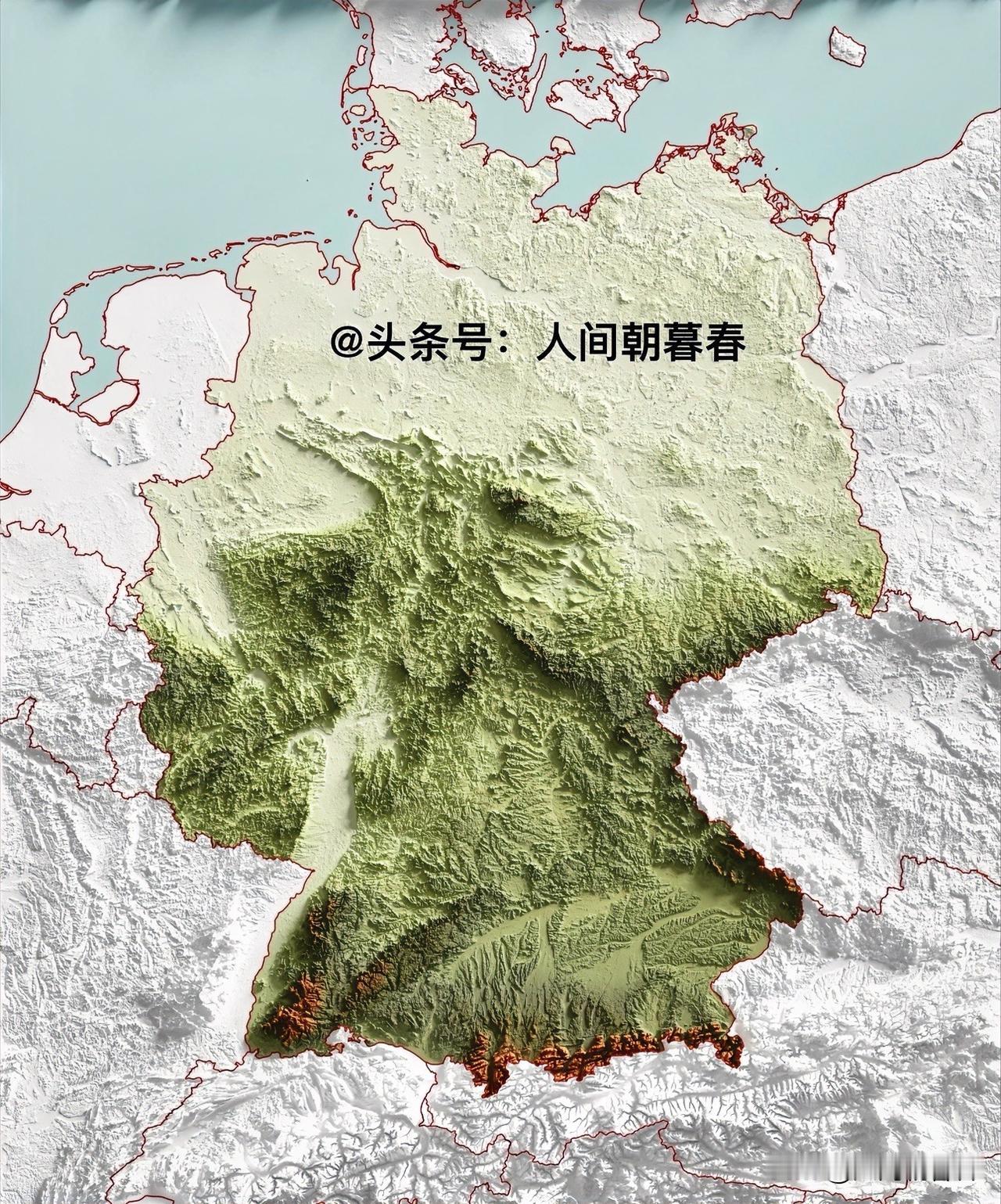 在欧洲陆地大国中，德国的地理条件堪称恶劣。地理上，德国位于欧洲大陆中部，其陆地面