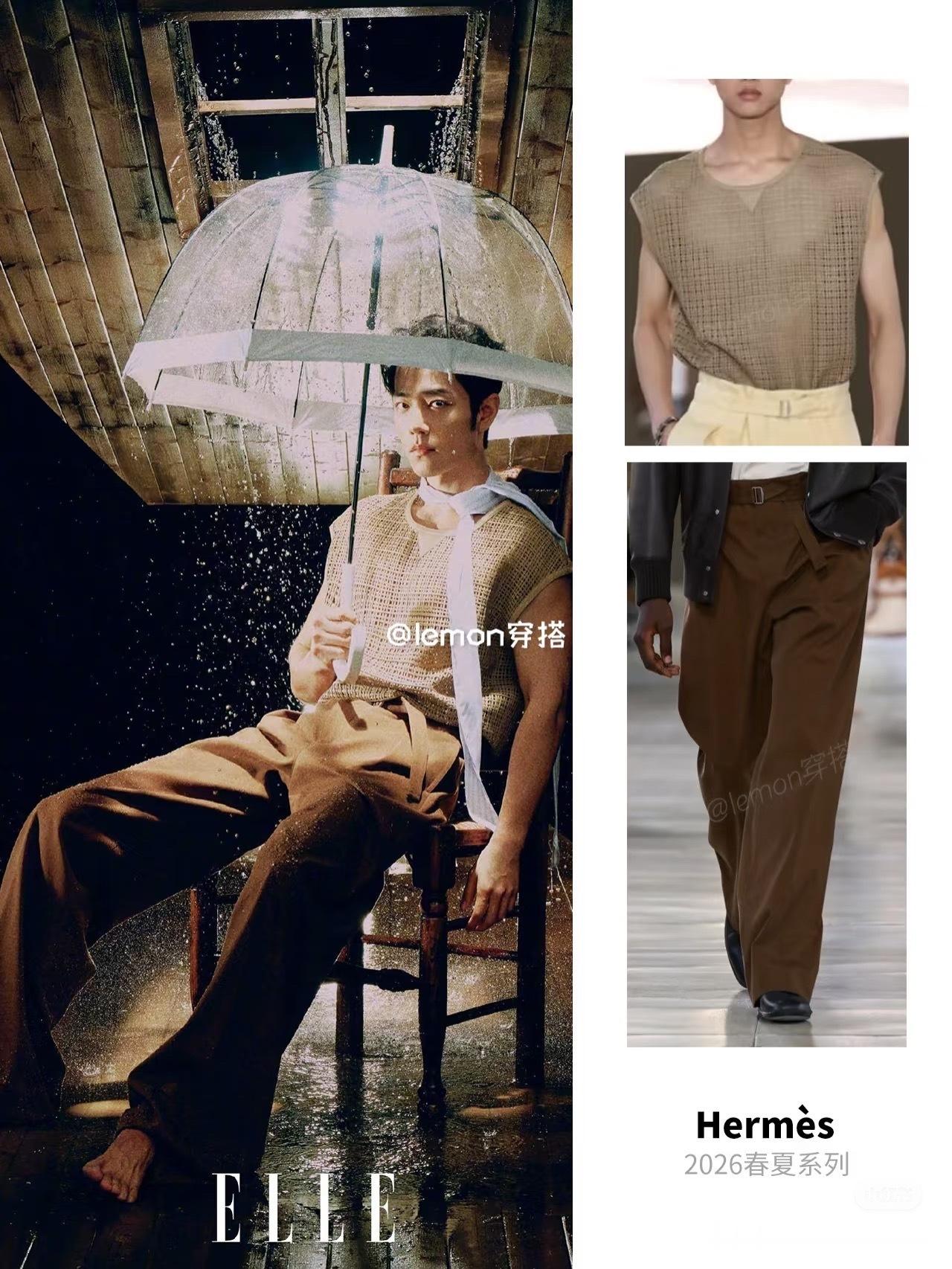 肖战elle开年刊，穿了爱马仕春夏系列诶