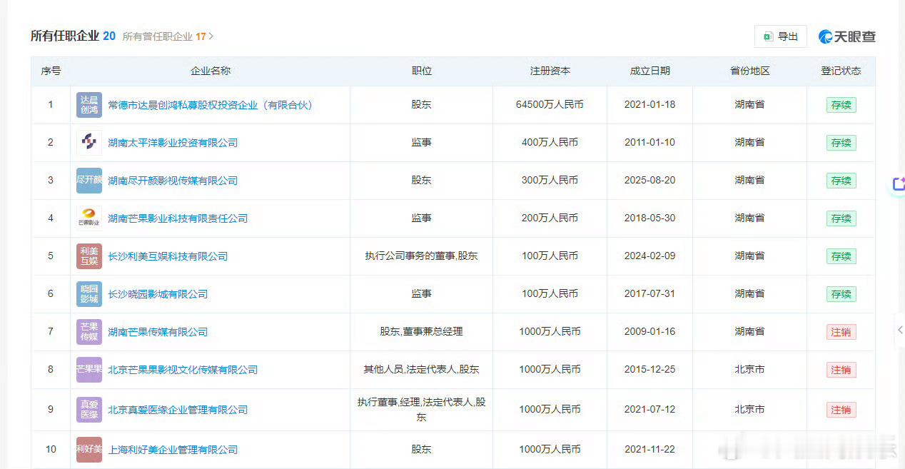 李湘全平台账号被禁止关注李湘名下超10家公司注销1月16日，网友发现知名主持人李