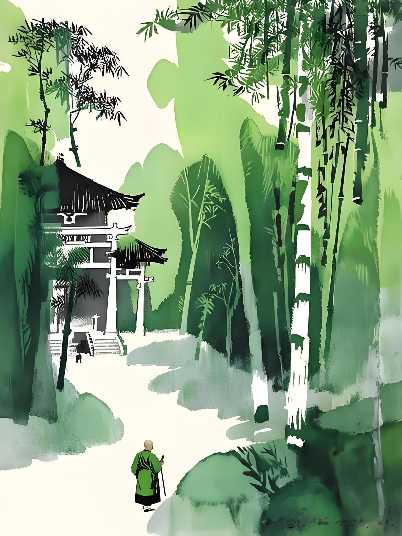 《游西山兰若》
——唐·羊士谔
路傍垂柳古今情，
春草春泉咽又生。
借问山僧好风