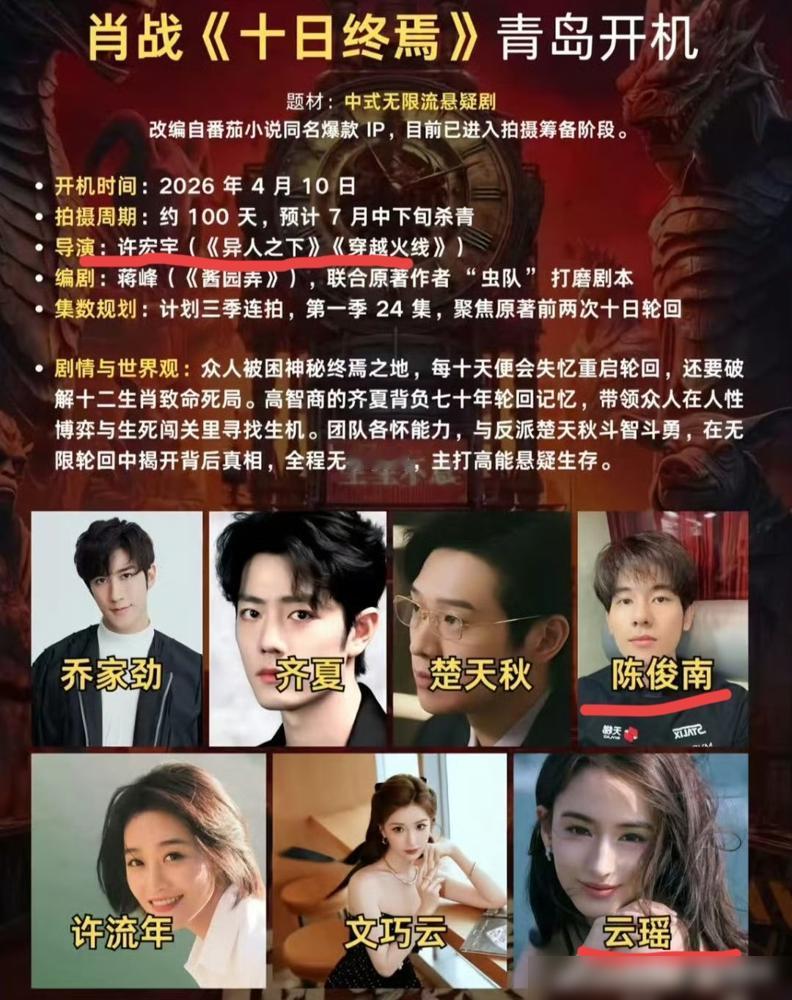 许宏宇导演疯了？《十日终焉》竟把影版“那俩人”又请回来！
2026年4月9日网