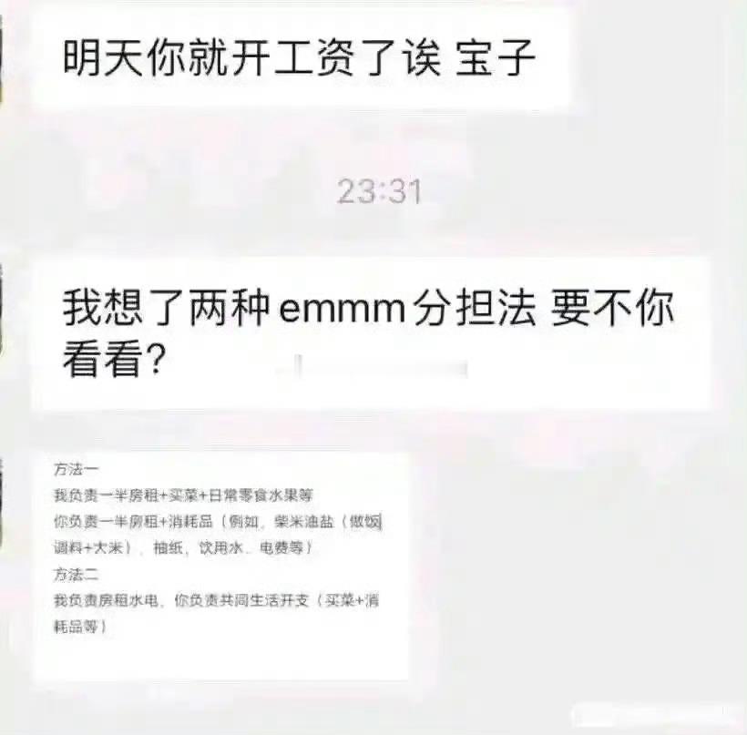 和男友同居没几天后，他居然给我发来了这个😓 ​​​
