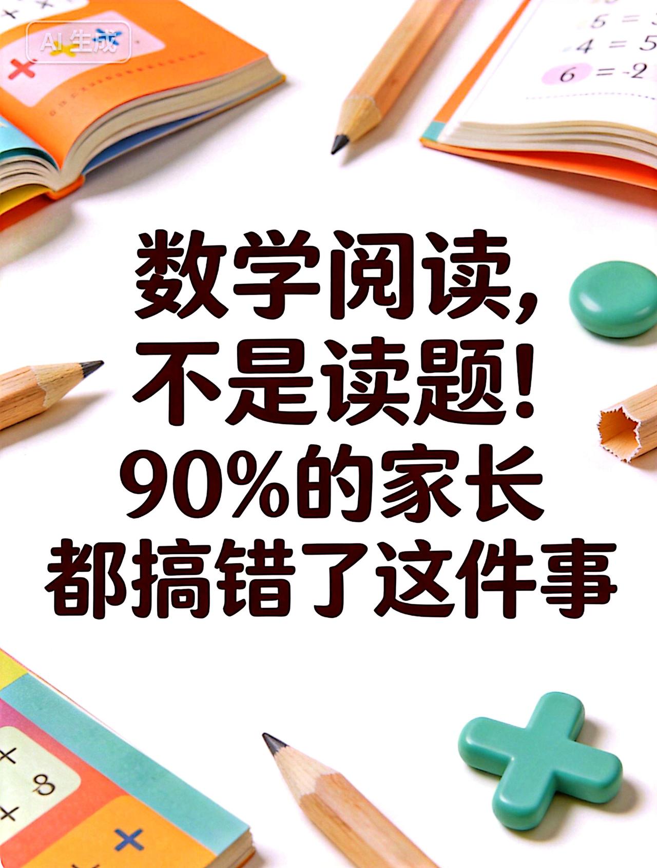 数学阅读，不是读题！90%的家长都搞错了这件事
📖
孩子数学不好，很多家长的第
