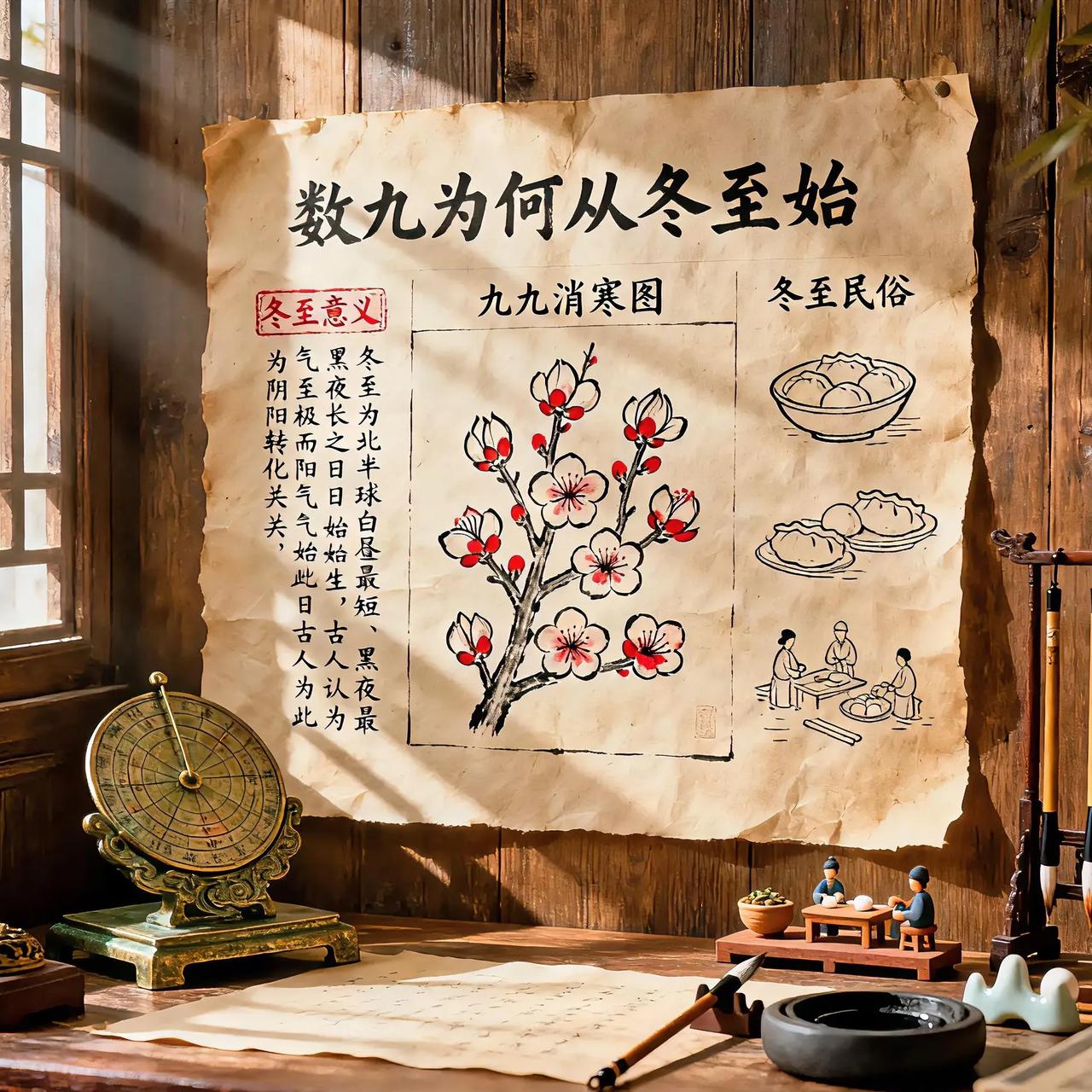 数九为啥从冬至开算？老祖宗的智慧藏着冷暖密码
 
数九寒天从冬至启动，九天为一九