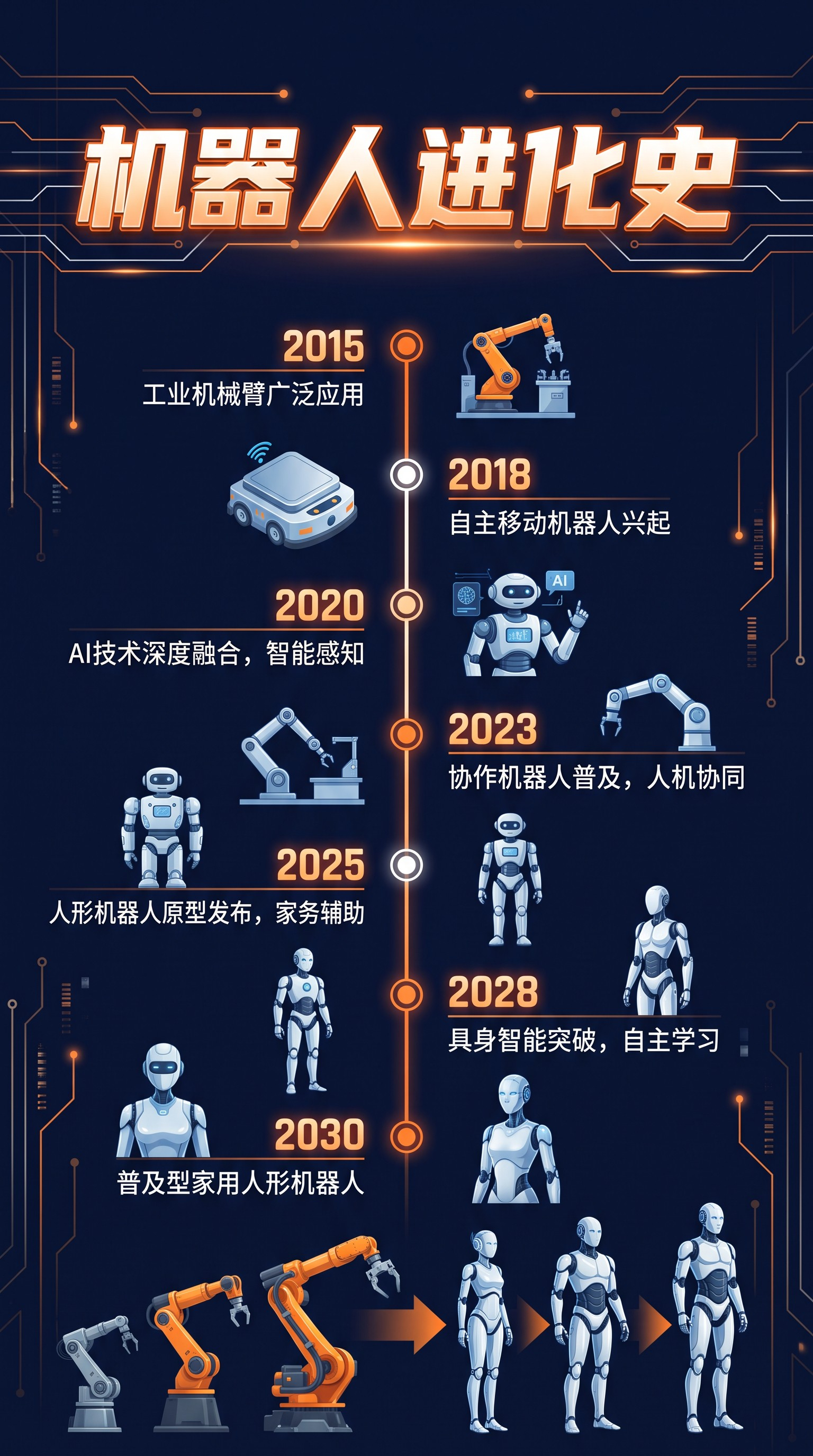 2015年的机器人还在工厂里焊钢板，2025年它已经开始送外卖、做手术、当保安。