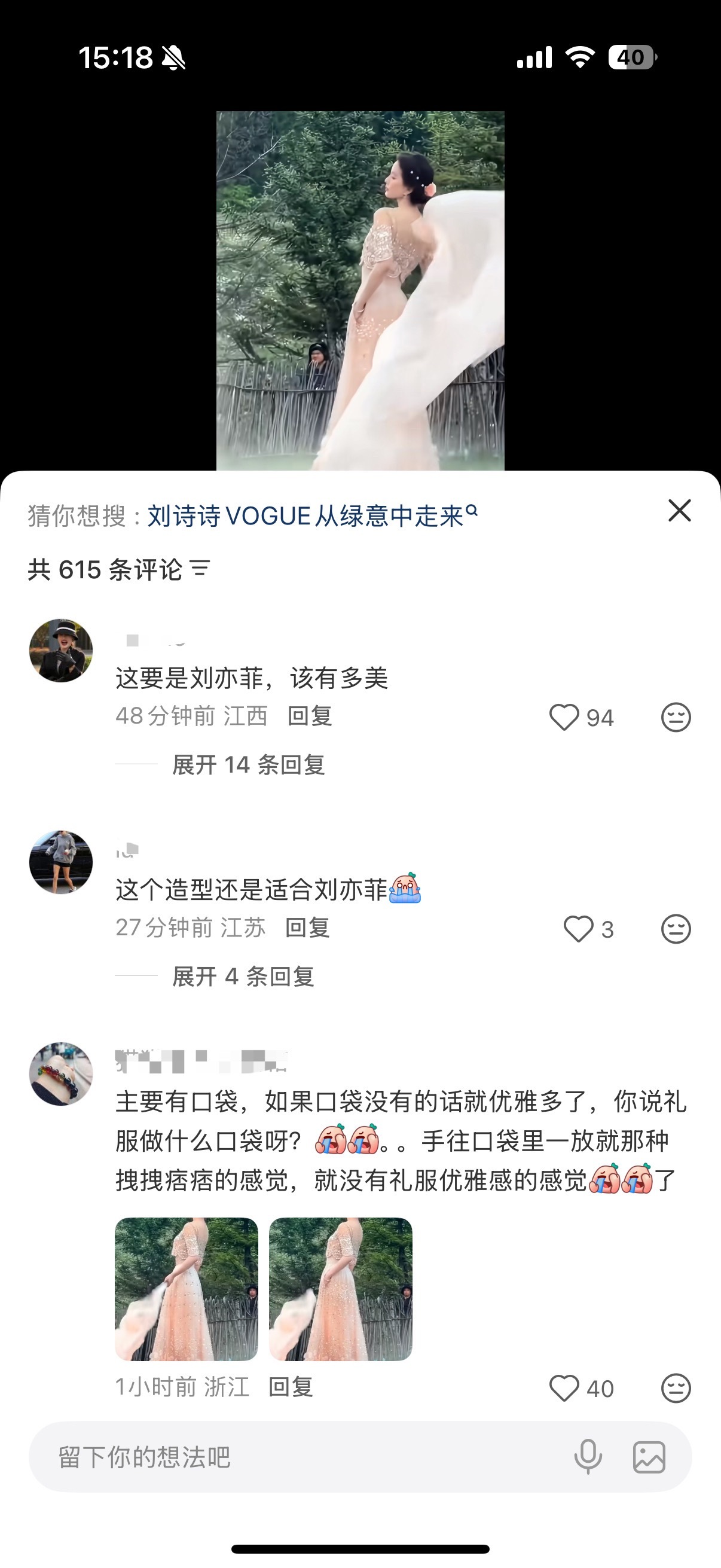 刘亦菲粉丝羡慕刘诗诗 