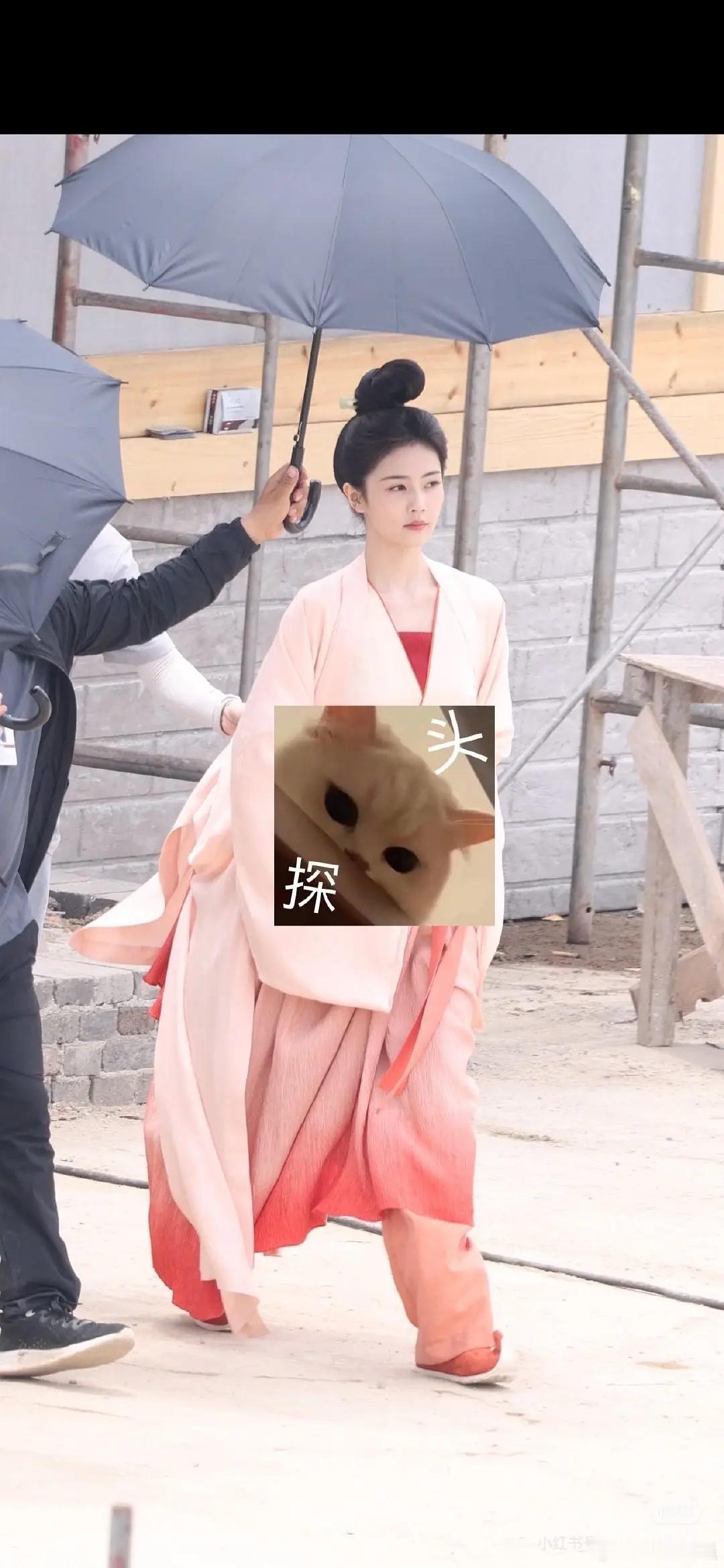 白鹿、丞磊《莫离》的路透，白鹿的这个妆造是不是有点像无忧渡？ ​​​