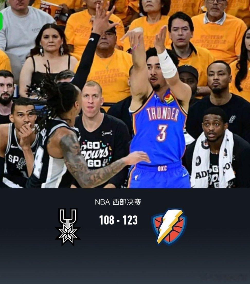 北京时间5月23日NBA 西部决赛G3，圣安东尼奥马刺对阵俄克拉荷马雷霆。开场马