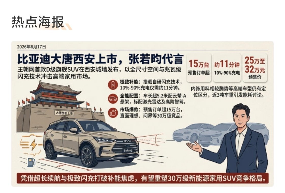 比亚迪大唐 王朝网首款 D 级旗舰 SUV：比亚迪大唐 EV 正式上市 售价：2