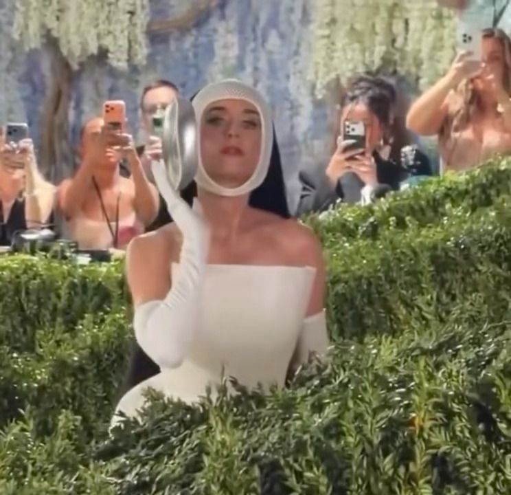 谁跟我懂一下Katy Perry 在Met Gala上的妆造有多时尚多幽默 那个